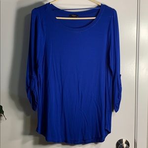 Blue 3/4 Sleeve Blouse